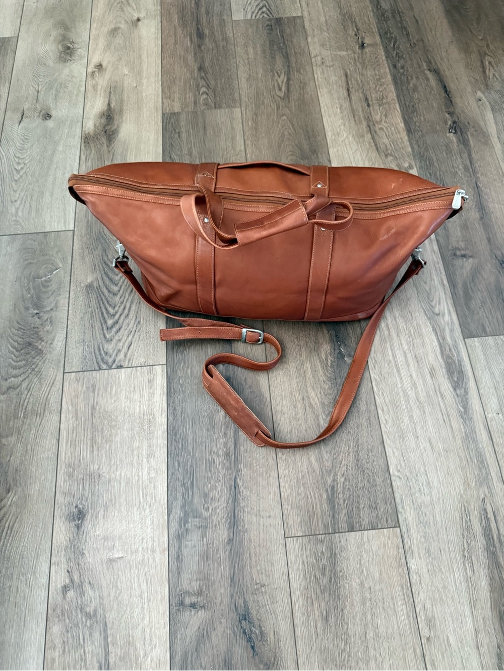 Piel Leather Weekender Bag - Brown